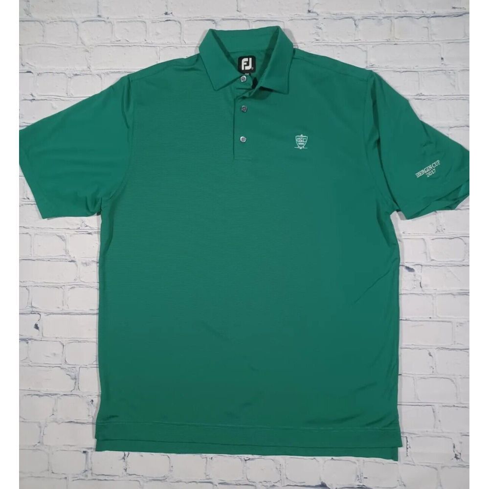 FootJoy Shirt Mens Large‎ Green Polo Stretch Performance 2017 Bergin Cup